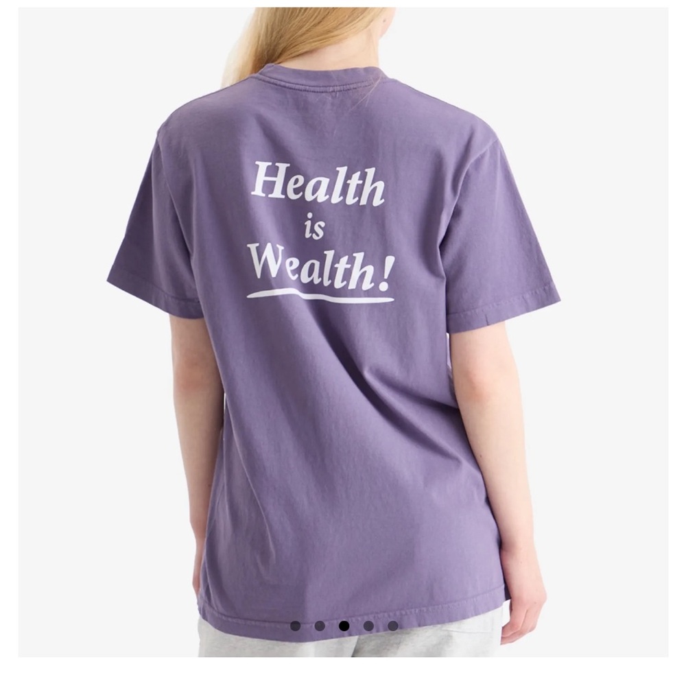 SPORTY & RICH HEALTH IS WEALTH T-SHIRT
Dusty Grape White Sz XS NWOT - Picture 3 of 7